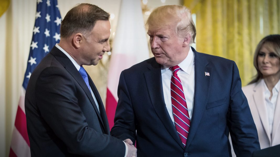U.S. President Donald Trump and Andrzej Duda, Poland's president.