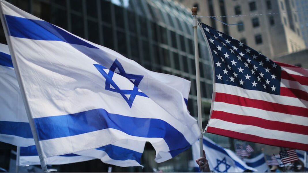 Israeli, American flags