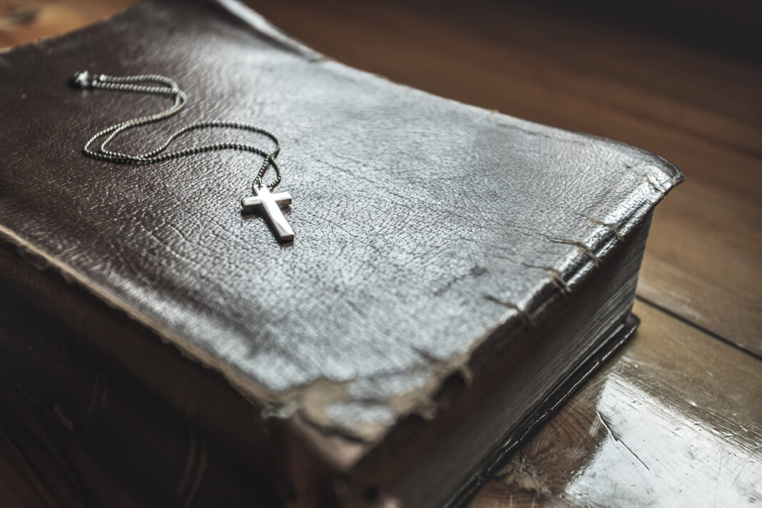 cross necklace, bible