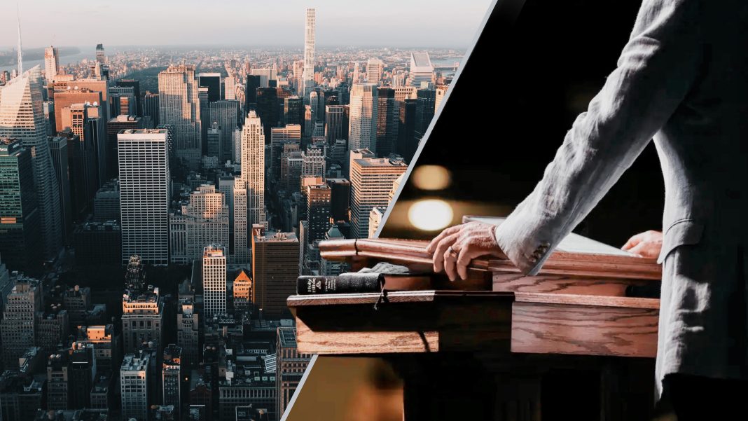 pulpit, church, city