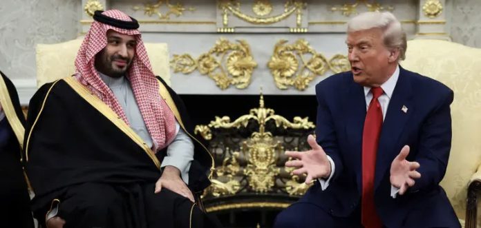u.s. president donald trump meets saudi crown prince mohammed bin salman at the white house in washington