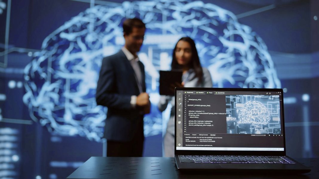 close up of notebook used by employees developing ai systems in tech startup